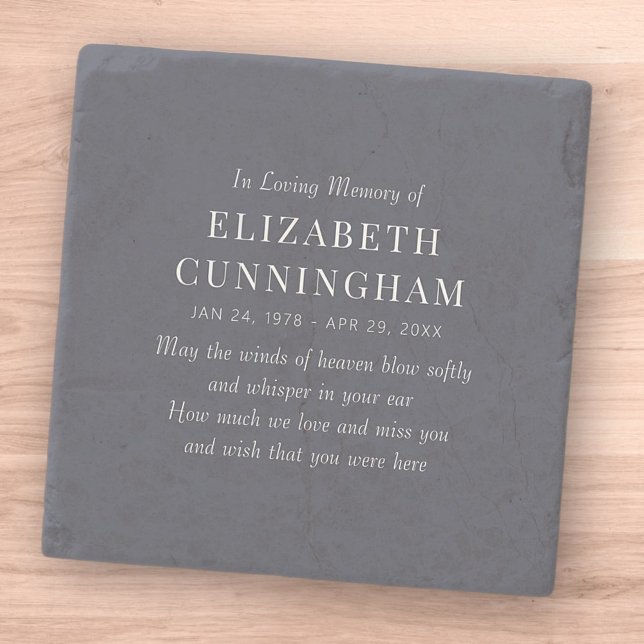 In Loving Memory Memorial Modern Simple Stone Coaster (Creator Uploaded)