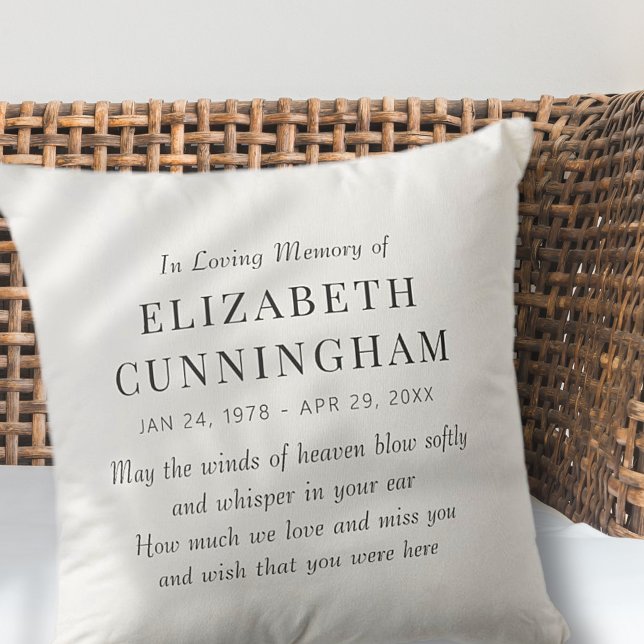 In Loving Memory Memorial Modern Simple Throw Pillow (Creator Uploaded)