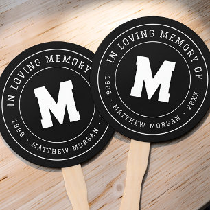 In Loving Memory Memorial Monogram Hand Fan