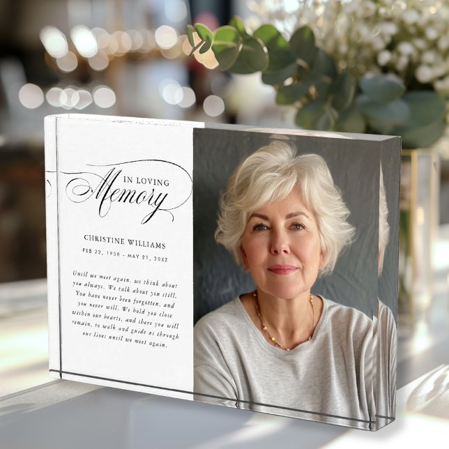 "In Loving Memory" Memorial, Name, Photo Block ("In Loving Memory" Memorial, Name, Photo, Photo Block. Simple, elegant, script font.)