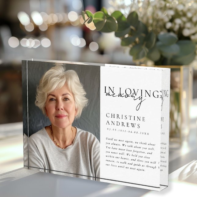 "In Loving Memory" Memorial, Name, Photo Block ("In Loving Memory" Memorial, Name, Photo, Photo Block. Simple, elegant, script font.)