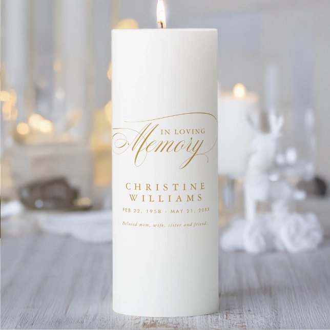 "In Loving Memory" Memorial, Name, Quote Pillar Candle ("In loving Memory" Memorial, Name, Quote Pillar Candle)