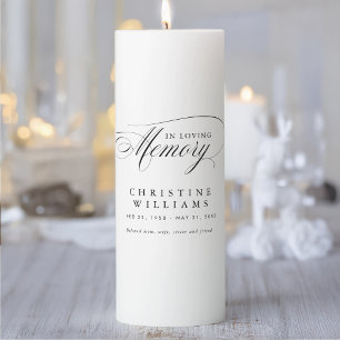 "In Loving Memory" Memorial, Name, Quote Pillar Candle