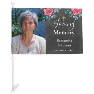 In Loving Memory Memorial One Photo Car Flag