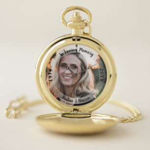 In Loving Memory Memorial Photo Birth Death Pocket Watch
