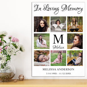In Loving Memory Memorial Photo Collage Funeral Poster