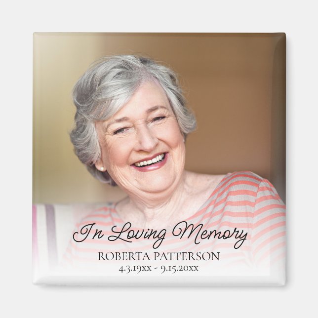 In Loving Memory Memorial Photo Funeral Keepsake Magnet (Front)