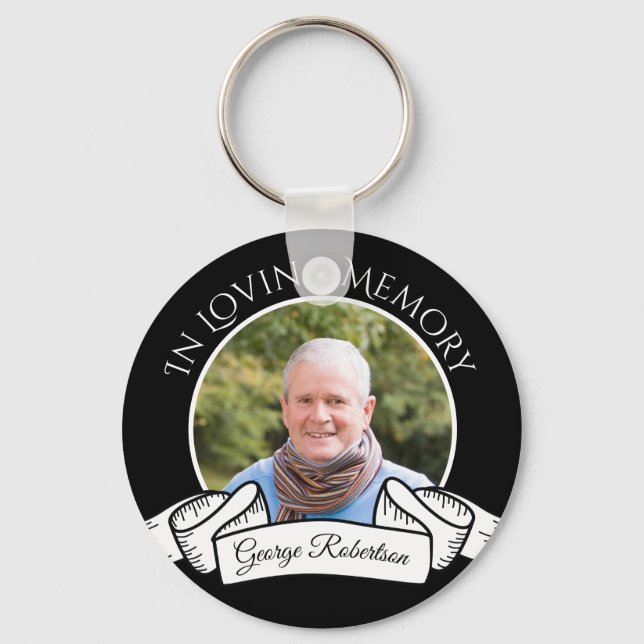 In Loving Memory Memorial Photo Keychain (Front)