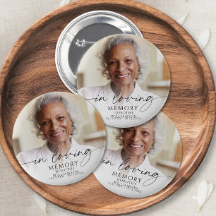 In Loving Memory Memorial Photo Personalized Button