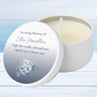 In Loving Memory Memorial Service Blue Mini Candle Favors