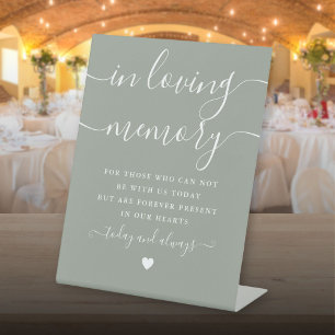 In Loving Memory Memorial Sign Sage Green Wedding