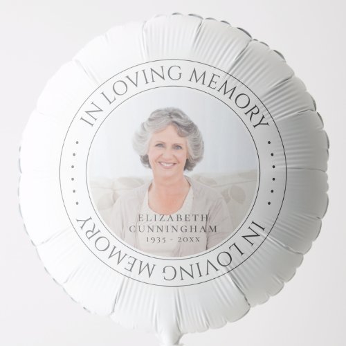 In Loving Memory Memorial Simple Elegant Photo Balloon