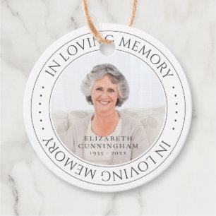 In Loving Memory Memorial Simple Elegant Photo Favor Tags