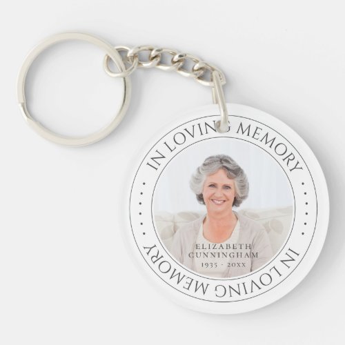 In Loving Memory Memorial Simple Elegant Photo Keychain