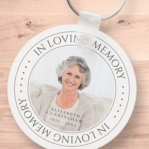 In Loving Memory Memorial Simple Elegant Photo Keychain