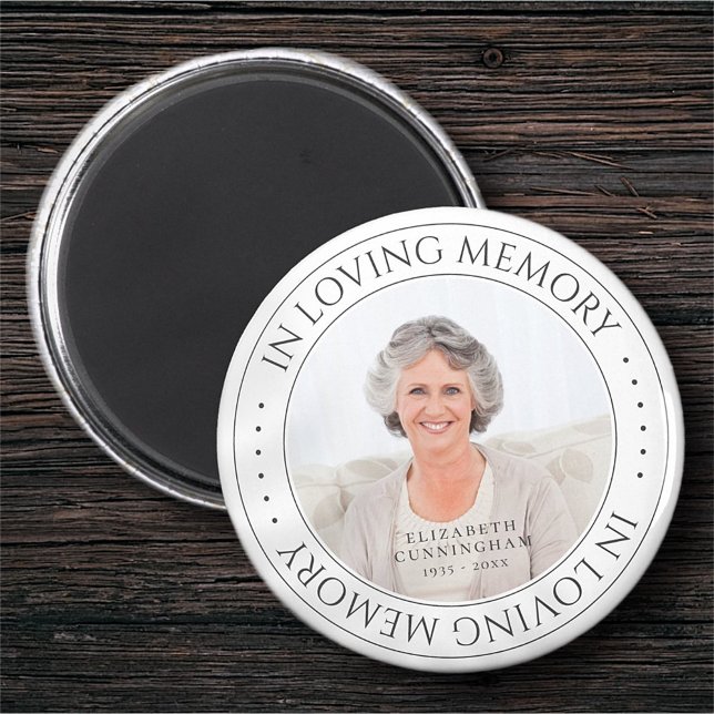 In Loving Memory Memorial Simple Elegant Photo Magnet (Creator Uploaded)