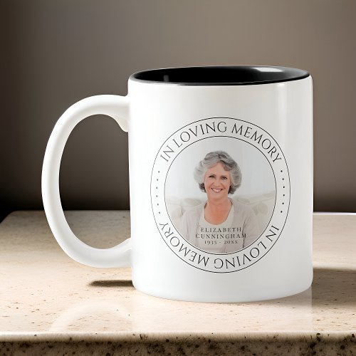 In Loving Memory Memorial Simple Elegant Photo Two_Tone Coffee Mug