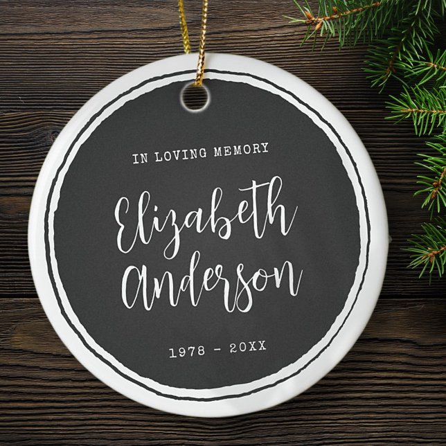In Loving Memory Memorial Simple Modern Ceramic Ornament (Creator Uploaded)