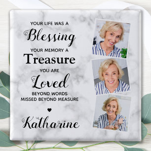 In Loving Memory Memorial Sympathy 3 Photo Funeral Button