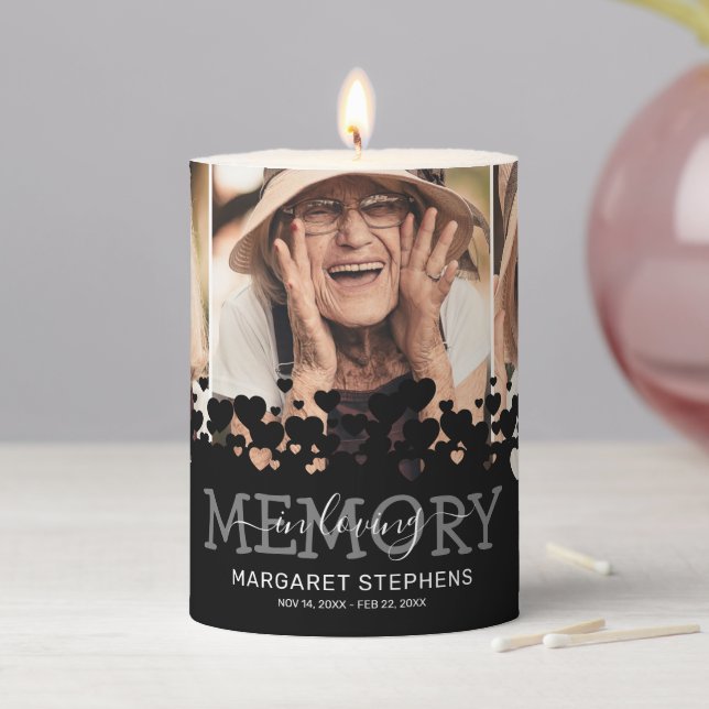 In Loving Memory Memorial Tribute Photo Pillar Candle (In Situ)