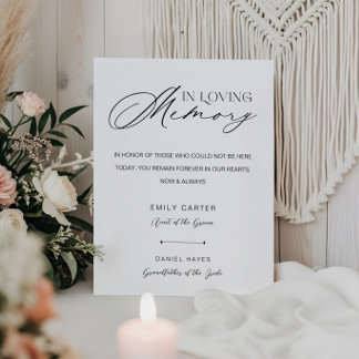 In Loving Memory Minimal Modern Wedding Memorial Foam Board