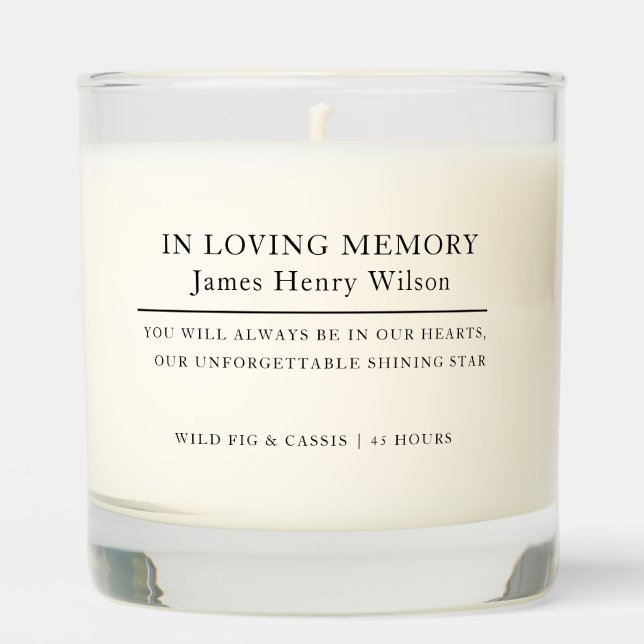 In Loving Memory Minimalist Luxury Scented Candle (Front)