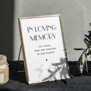 In Loving Memory. Minimalist Wedding Memorial Sign