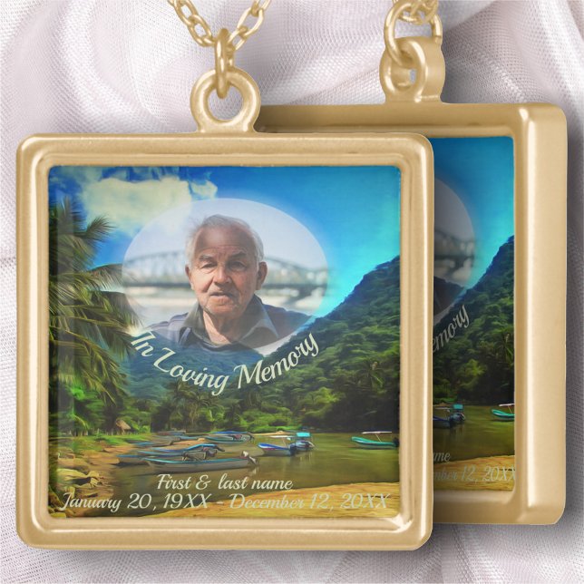 In Loving Memory Mismaloya River 0344 Gold Plated Necklace (Creator Uploaded)