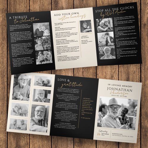 In Loving Memory Modern 14-Photo Elegant Memorial