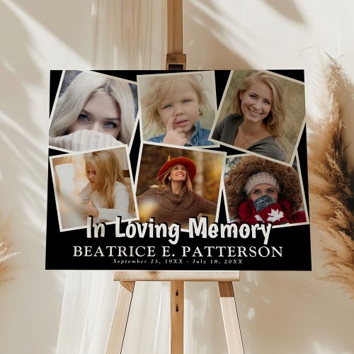 In Loving Memory Modern 6 Photo Collage Funeral  Foam Board