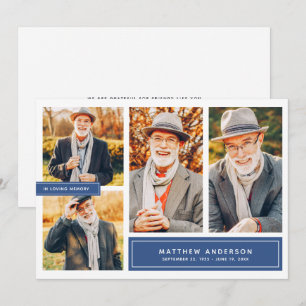In Loving Memory Modern Color Photo Thank You Note Card