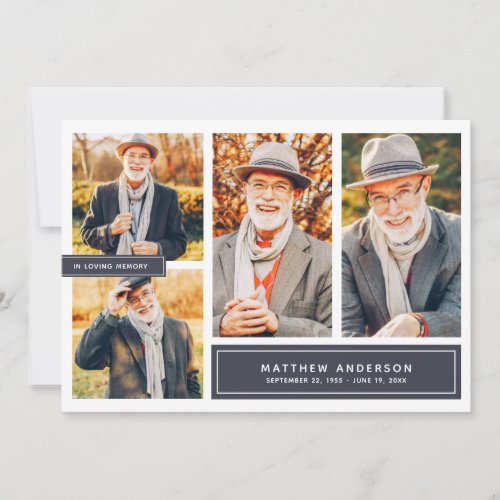 In Loving Memory Modern Color Photo Thank You Note Card