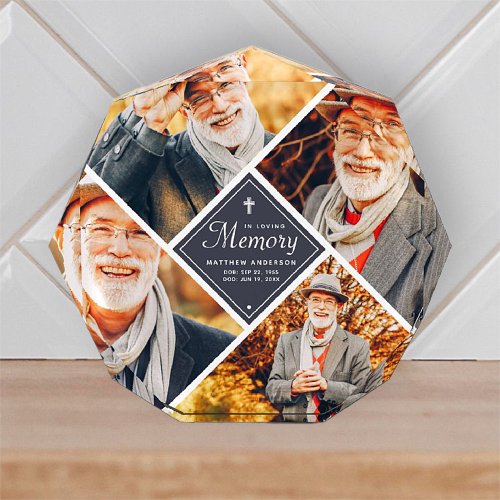 In Loving Memory Modern Cross Multi Photo Template