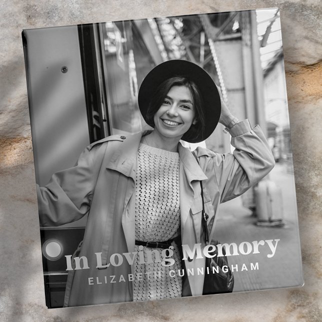 In Loving Memory Modern Custom Photo Memorial 3 Ring Binder (Creator Uploaded)