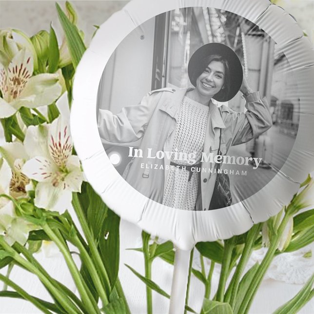 In Loving Memory Modern Custom Photo Memorial Balloon (Creator Uploaded)