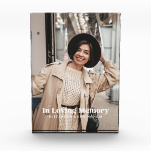 In Loving Memory Modern Custom Photo Memorial Block