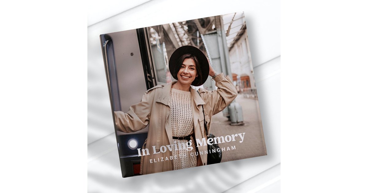 In Loving Memory Modern Custom Photo Memorial Button | Zazzle