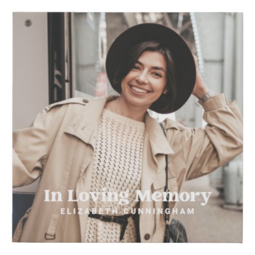 In Loving Memory Modern Custom Photo Memorial Faux Canvas Print