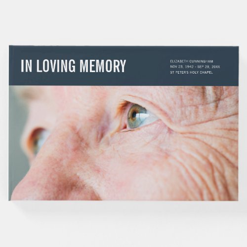 In Loving Memory Modern Custom Photo Memorial Guest Book