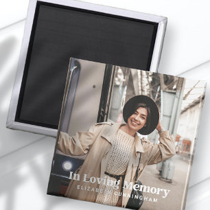 In Loving Memory Modern Custom Photo Memorial Magnet