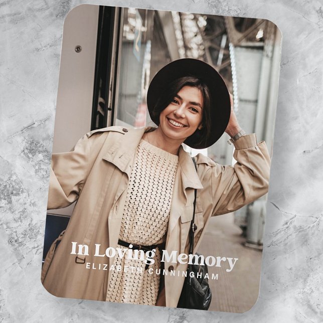 In Loving Memory Modern Custom Photo Memorial Magnet (Creator Uploaded)
