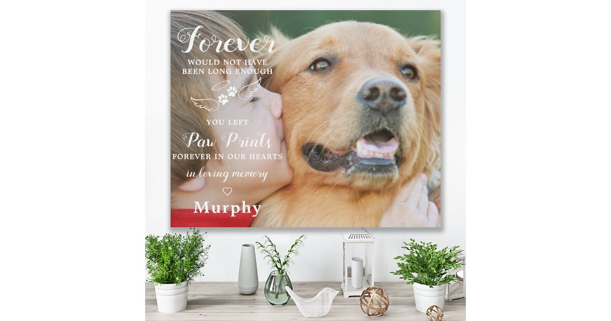 In Loving Memory Modern Custom Photo Pet Memorial Faux Canvas Print ...