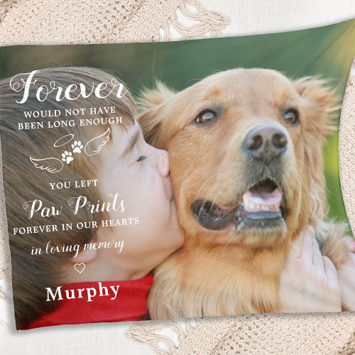 In Loving Memory Modern Custom Photo Pet Memorial Fleece Blanket