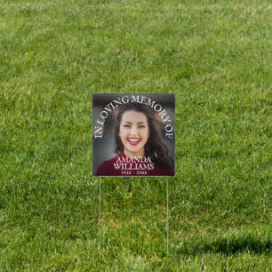 In Loving Memory Modern Death Photo Custom Sign