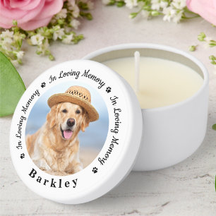 In Loving Memory - Modern Dog Photo - Pet Memorial Mini Candle Favors