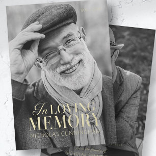 In Loving Memory Modern Elegant Photo Memorial