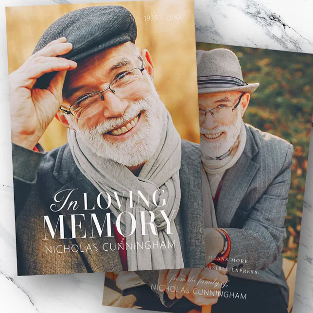 In Loving Memory Modern Elegant Photo Memorial | Zazzle