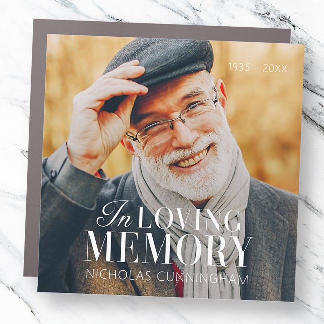 In Loving Memory Modern Elegant Photo Memorial Car Magnet (Creator Uploaded)