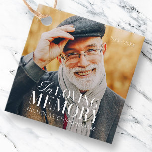 In Loving Memory Modern Elegant Photo Memorial Favor Tags