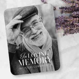 In Loving Memory Modern Elegant Photo Memorial Magnet